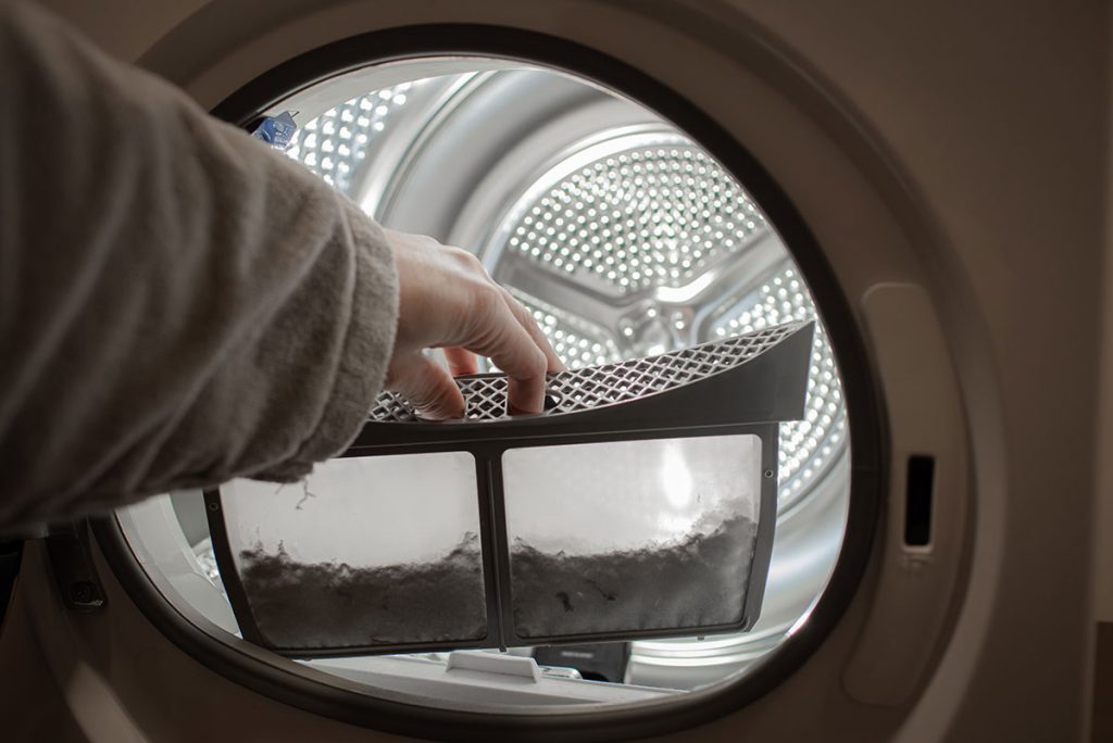 removing lint from a dryer lint trap