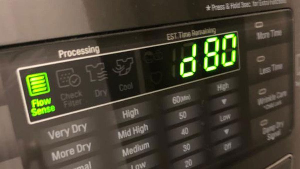 Dryer showing error codes due to clogged dryer vents