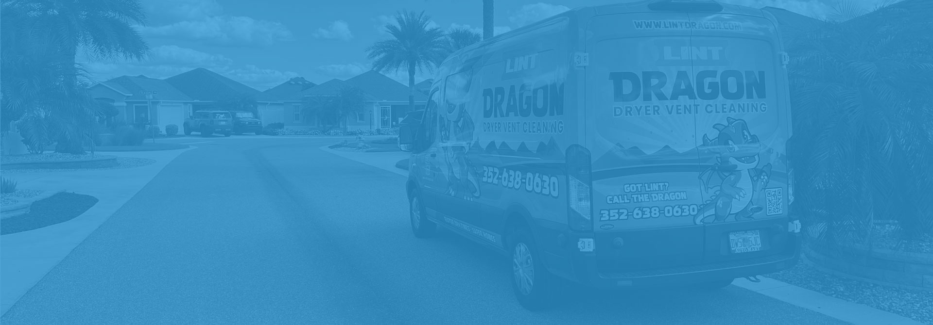 Lint Dragon Dryer Vent cleaning truck parked in The Villages