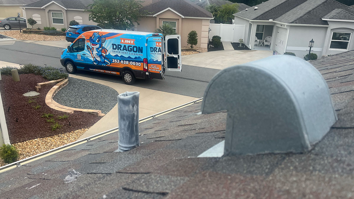 Lint Dragon van at a service call in The Villages