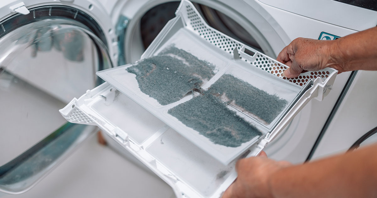 Cleaning Lint Filter of a Clothes Dryer in The Villages