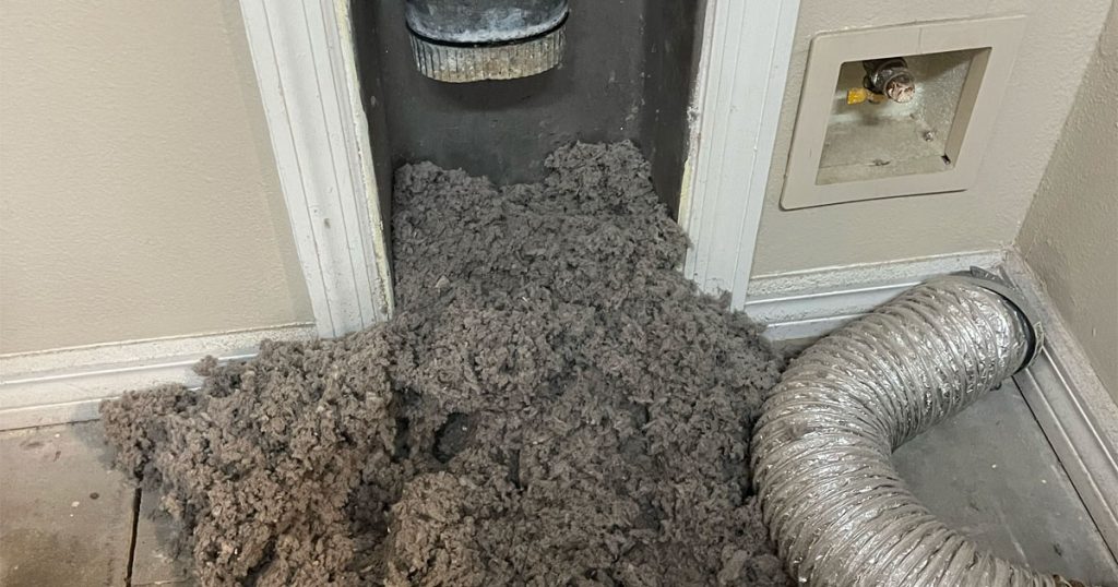 Dirty dryer vent with lint in Belleview FL home