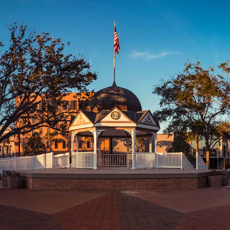 Historic gazebo at the Downtown Ocala Square in Ocala, Florida